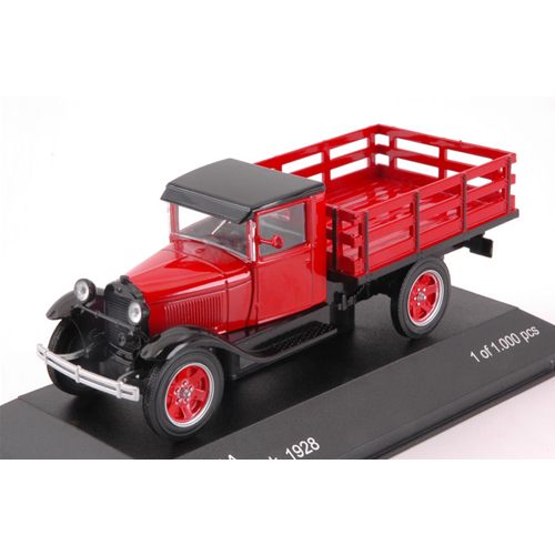 FORD AA PLATFORM TRUCK 1928 RED/BLACK 1:43 Whitebox Camion Modellino