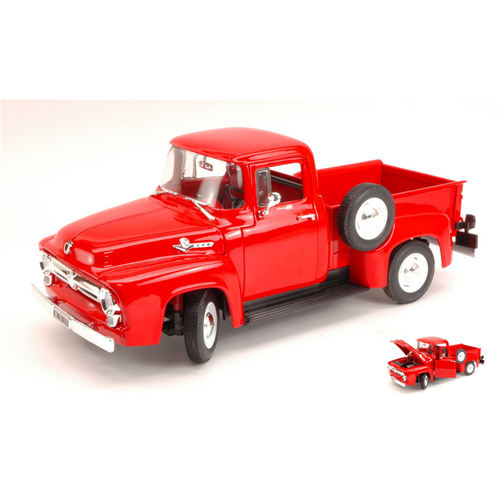 FORD F 100 PICK UP 1956 RED 1:18 Welly Auto Stradali Modellino