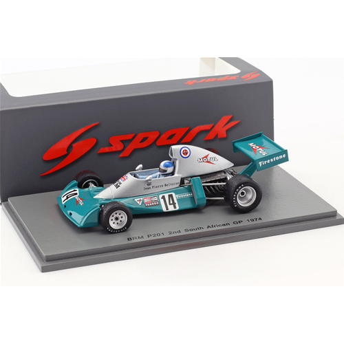 BRM P201 J.P.BELTOISE 1974 N.14 2nd SOUTH AFRICAN GP 1:43 Spark Model Formula 1 Modellino