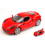 ALFA ROMEO 4C 2013 RED 1:24 Welly Auto Stradali Modellino