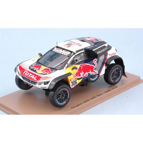 PEUGEOT 3008 DKR MAXI N.306 DAKAR 2018 S.LOEB-D.ELENA 1:43 Spark Model Auto Rally Modellino