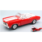 CHEVROLET CHEVELLE SS 454 1971 RED WITH WHITE STRIPES 1:24 Welly Auto Stradali Die Cast Modellino