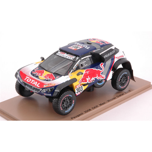 PEUGEOT 3008 DKR MAXI N.303 WINNER DAKAR 2018 C.SAINZ-L.CRUZ 1:43 Spark Model Auto Rally Modellino