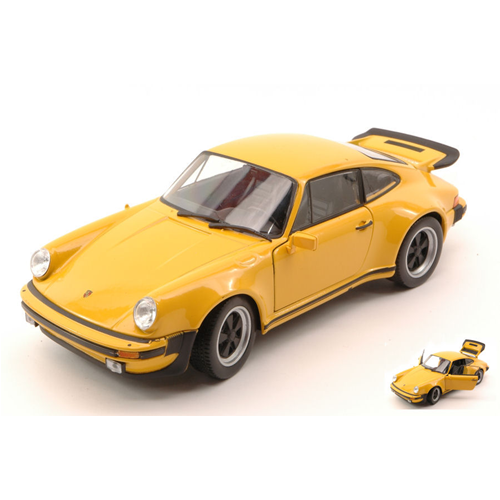 PORSCHE 911 TURBO 3.0 1974 YELLOW 1:24 Welly Auto Stradali Modellino
