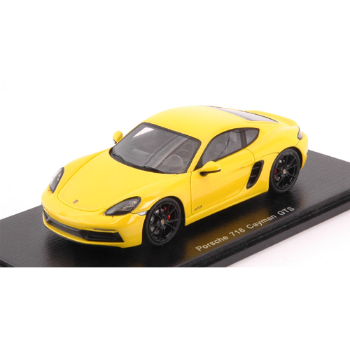 PORSCHE 718 CAYMAN GTS 2018 YELLOW 1:43 Spark Model Auto Stradali Modellino