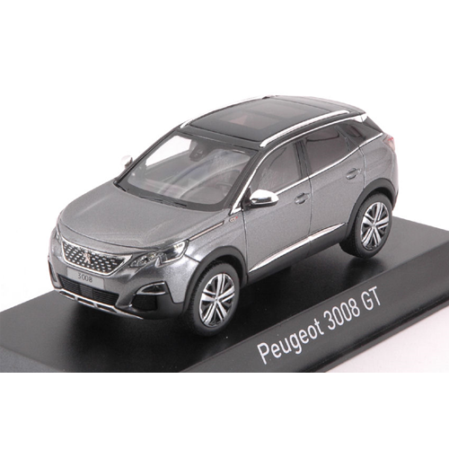 PEUGEOT 3008 GT 2016 PLATINIUM GREY 1:43 Norev Auto Stradali Modellino