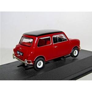 MINI COOPER S MK1 TARTAN 1956 RED & BLACK 1:43 Vanguards Auto Stradali Modellino