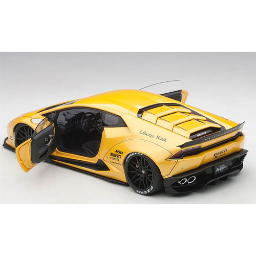 LAMBORGHINI HURACAN LIBERTY WALK METALLIC 2017 YELLOW 1:18 AutoArt Auto Stradali Modellino