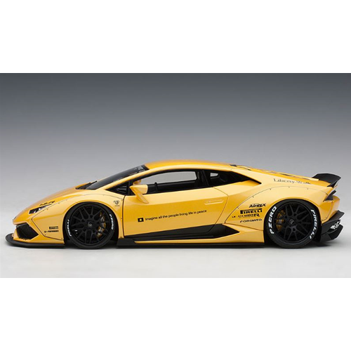 LAMBORGHINI HURACAN LIBERTY WALK METALLIC 2017 YELLOW 1:18 AutoArt Auto Stradali Modellino