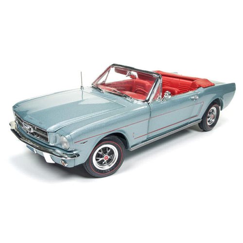 FORD MUSTANG CONVERTIBLE 1965 SILVER SMOKE GREY 1:18 Auto World Auto Stradali Modellino