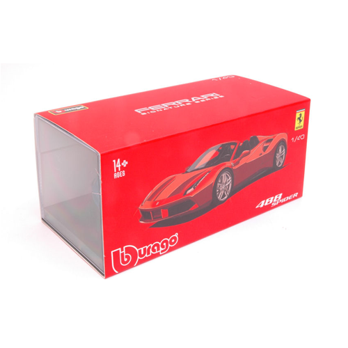FERRARI 488 SPIDER 2016 BLUE SIGNATURE SERIES WITH SHOWCASE 1:43 Burago Auto Stradali Modellino