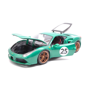 FERRARI 488 GTB N.25 "THE GREEN JEWEL" 70th ANNIVERSARY 1:18 Burago Auto Stradali Modellino