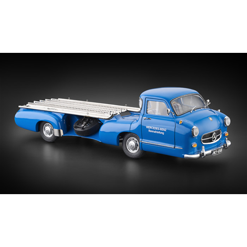 MERCEDESRACING CAR TRANSPORTER 1954-55 "THE BLUE WONDER"1:18 CMC Camion Modellino