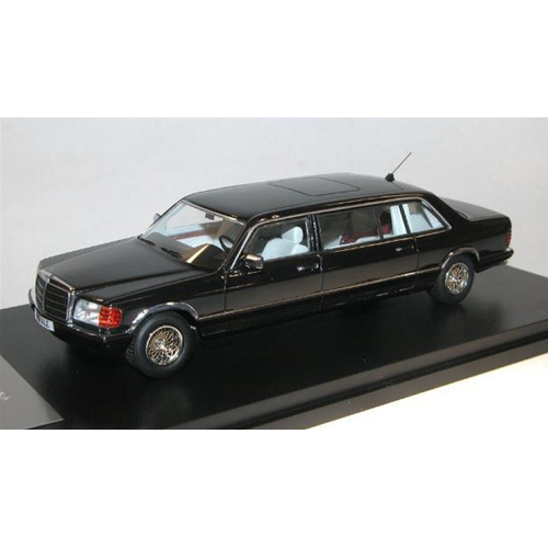 MERCEDES W126 SGS ROYAL LWB 1979 BLACK  1:43 GLM Models Auto Stradali Modellino