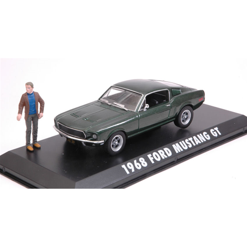 FORD MUSTANG "BULLIT" 1968 WITH STEVE MC QUEEN FIGURE 1:43 Greenlight Movie Modellino