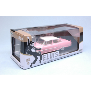 CADILLAC FLEETWOOD 1955 "PINK" WITH ELVIS PRESLEY FIGURE 1:43 Greenlight Movie Modellino