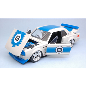 NISSAN SKYLINE 2000 GT-R 1971 N.8 WHITE/BLUE "JDM TUNERS" 1:24 Jada Toys Tuning Modellino