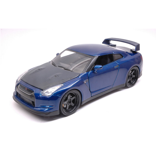 BRIAN'S NISSAN GT-R 2009 FAST & FURIOUS 7 BLUE 1:24 Jada Toys Movie Modellino