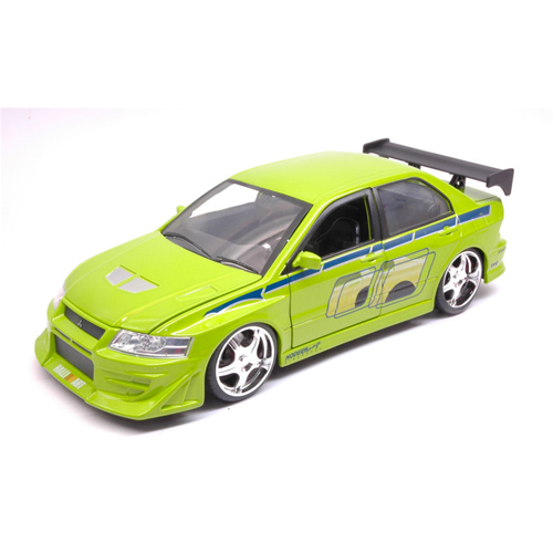 BRIAN'S MITSUBISHI LANCER EVOLUTION VII 2002 FAST & FURIOUS LIGHT GREEN 1:24 Jada Toys Movie Modellino