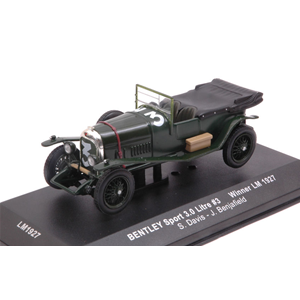 BENTLEY SPORT 3 N.3 WINNER LE MANS 1927 BENJAFIELD-DAWIS 1:43 Ixo Model Auto Competizione Modellino