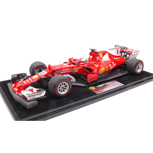 FERRARI SF70H S.VETTEL 2017 N.5 WINNER MONACO GP CON VETRINA 1:18 Looksmart Formula 1 Modellino