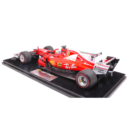 FERRARI SF70H S.VETTEL 2017 N.5 WINNER MONACO GP CON VETRINA 1:18 Looksmart Formula 1 Modellino