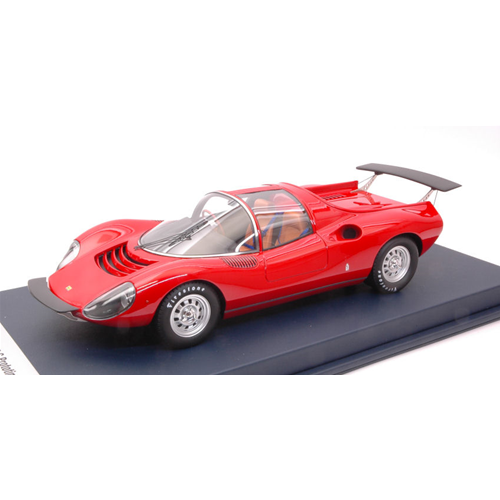 FERRARI DINO 206 COMPETIZIONE PROTOTIPO RED CON VETRINA 1:18 Looksmart Auto Stradali Modellino