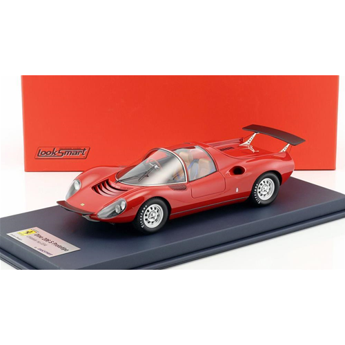 FERRARI DINO 206 COMPETIZIONE PROTOTIPO RED CON VETRINA 1:18 Looksmart Auto Stradali Modellino