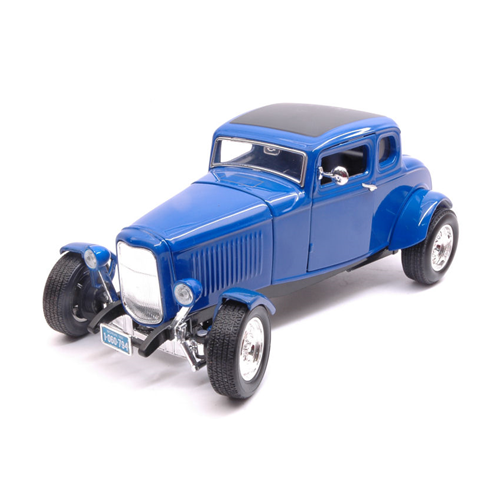 FORD HOT ROD 5-WINDOW COUPE' 1932 BLUE 1:18 MotorMax Auto d'Epoca Modellino