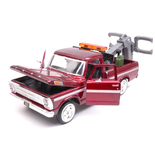 FORD F-100 PICK UP WRECKER 1969 BURGUNDY 1:24 MotorMax Auto Stradali Modellino