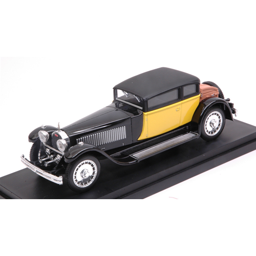 BUGATTI 41 ROYALE WEYMANN 1929 BLACK/YELLOW NORMAL BOX 1:43 Rio Auto d'Epoca Modellino