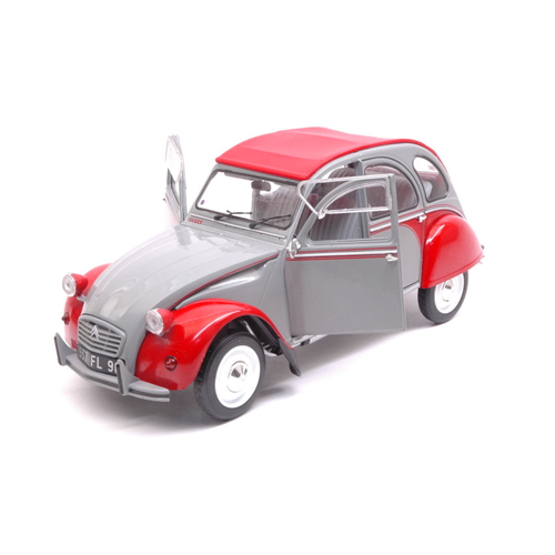 CITROEN 2 CV DOLLY 1985 GRISE & ROUGE 1:18 Solido Auto Stradali Modellino