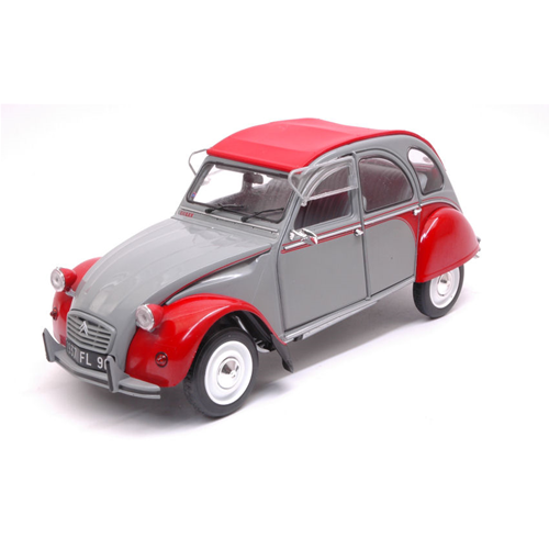 CITROEN 2 CV DOLLY 1985 GRISE & ROUGE 1:18 Solido Auto Stradali Modellino