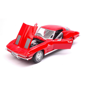 CHEVROLET CORVETTE C2 1963 RED 1:24-27 Welly Auto Stradali Modellino