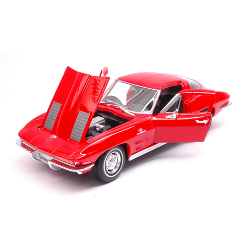 CHEVROLET CORVETTE C2 1963 RED 1:24-27 Welly Auto Stradali Modellino