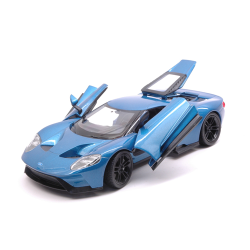 FORD GT 2017 METALLIC BLUE 1:24 Welly Auto Stradali Modellino