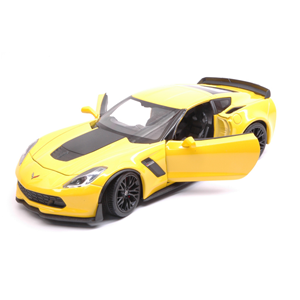 CHEVROLET CORVETTE Z06 2017 YELLOW 1:24 Welly Auto Stradali Modellino