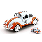 VW BEETLE 1966 N.48 "GULF" LIGHT BLUE/ORANGE 1:24 MotorMax Auto Stradali Modellino