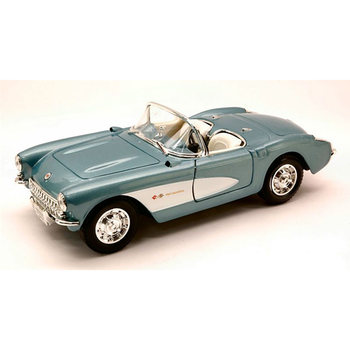 CHEVROLET CORVETTE 1967 SILVERBLUE 1:24 Lucky Die Cast Auto Stradali Modellino