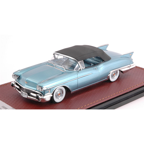 CADILLAC ELDORADO BIARRITZ 1958 CLOSE ROOF LIGHT BLUE METALLIC LIM.199 1:43 GLM Models Auto Stradali Modellino