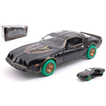 PONTIAC TRANS AM 1980 SMOKEY AND THE BANDIT BLACK/GOLD GREEN WHEELS 1:24 Greenlight Movie Modellino