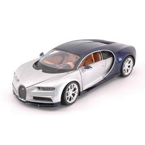 BUGATTI CHIRON 2017 SILVER/BLUE 1:24-27 Welly Auto Stradali Modellino