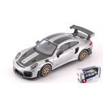 PORSCHE 911-2 GT2 RS COUPE 2018 SILVER BLACK 1:43 Burago Auto Stradali Modellino