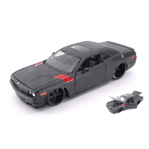 DODGE CHALLENGER SRT8 COUPE CUSTOM 2008 MATT BLACK 1:24 Maisto Auto Stradali Modellino