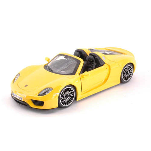 PORSCHE 918 SPYDER 2013 YELLOW 1:24 Burago Auto Stradali Modellino