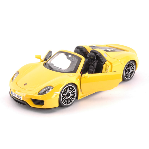 PORSCHE 918 SPYDER 2013 YELLOW 1:24 Burago Auto Stradali Modellino