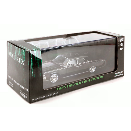 LINCOLN CONTINENTAL 1965 "THE MATRIX 1999" BLACK 1:43 Greenlight Movie Modellino