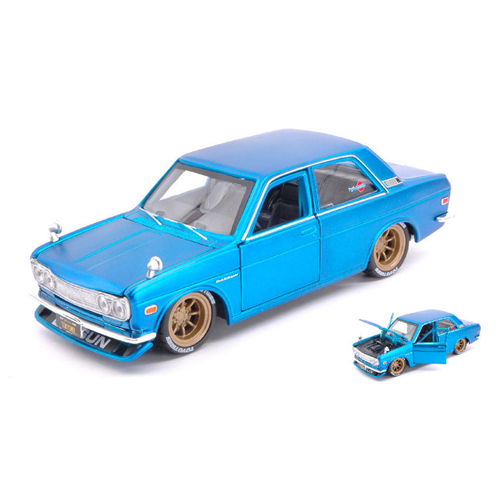DATSUN 510 1971 BLUE 1:24 Maisto Tuning Modellino