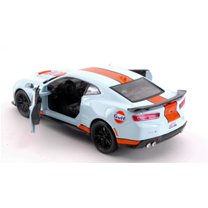 CHEVY CAMARO XL1 2017 "GULF" LIGHT BLUE/ORANGE 1:24 MotorMax Auto Stradali Modellino