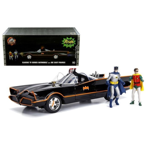 BATMOBILE 1966 WITH BATMAN & ROBIN FIGURE 1:18 Jada Toys Movie Modellino